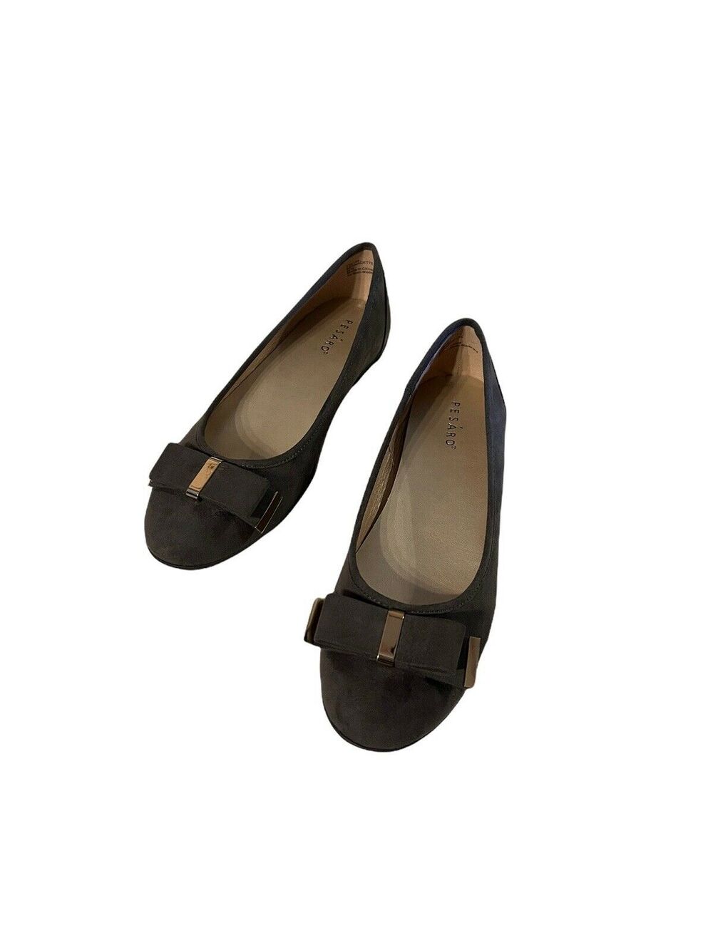 Pesaro Bernadette Suede Round Toe Slip On Ballet Flats Sz 8.5M